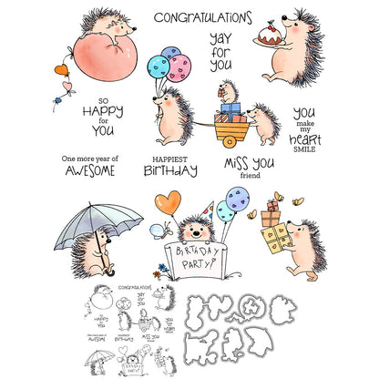 Cute Little Hedgehog Dies & Stamps Set
