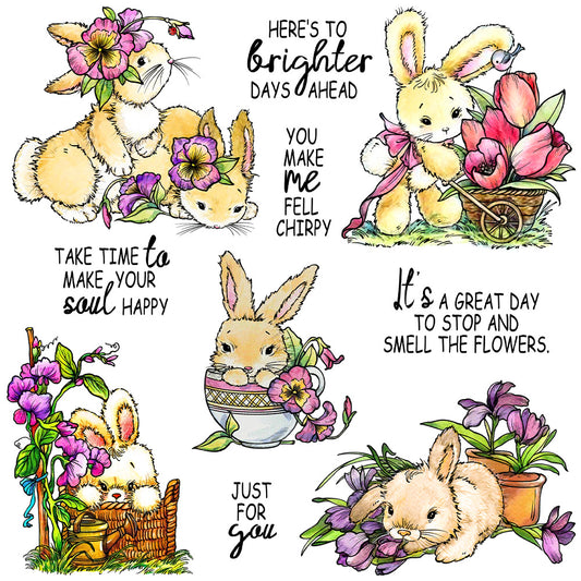 Flower Bunny Clear Stamps