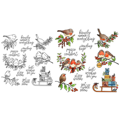 Christmas Birds Dies & Stamps Set