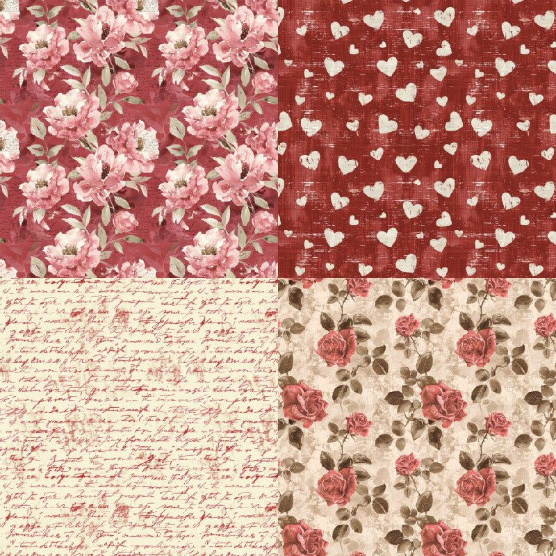 24PCS 6" Heart Scrapbook Paper & Cardstock