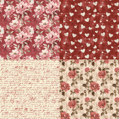 24PCS 6" Heart Scrapbook Paper & Cardstock