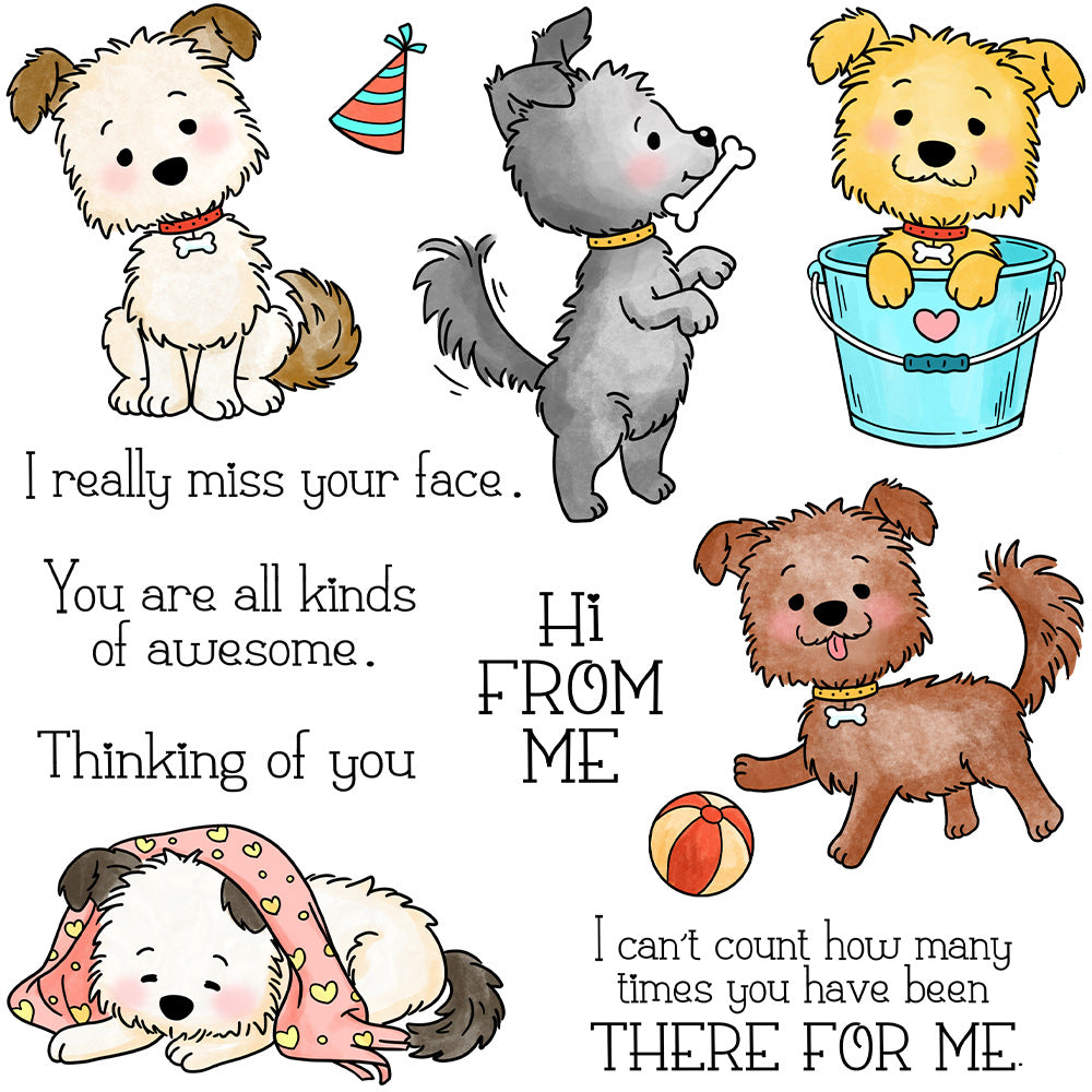 Animal Puppy Dies & Stamps Set