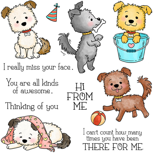 Animal Puppy Dies & Stamps Set