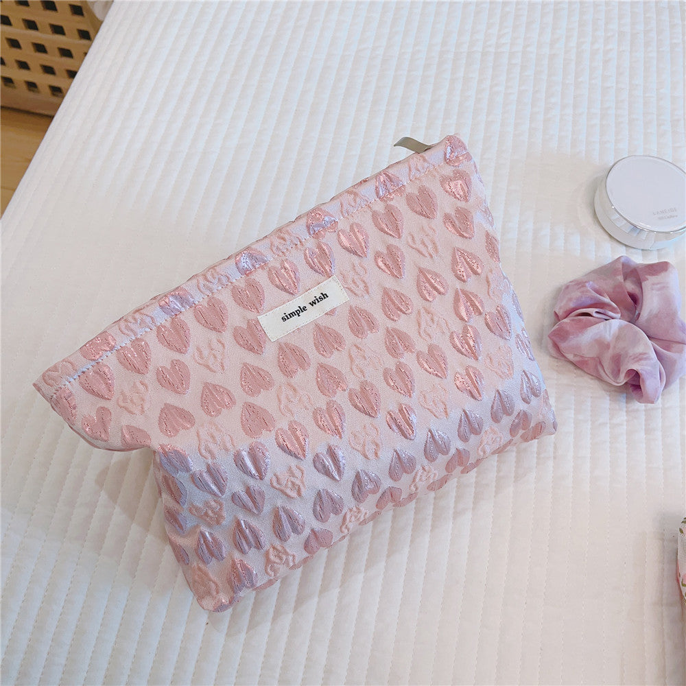 Gentle Jacquard Fabric Cosmetic Bag