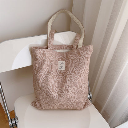 Literary Retro Rose Gold Embossed Shoulder Bag