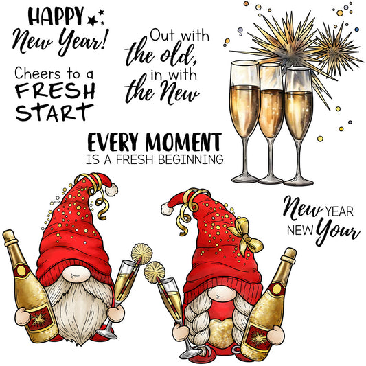 Dwarf Champagne Dies & Stamps Set