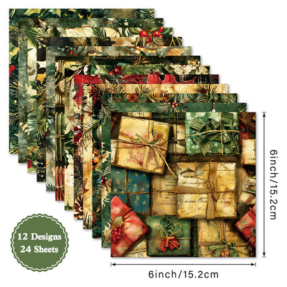 24PCS 6" Gleam Scrapbook Paper & Cardstock