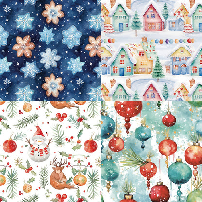 24PCS 6" Christmas Decorations Scrapbook Paper & Cardstock