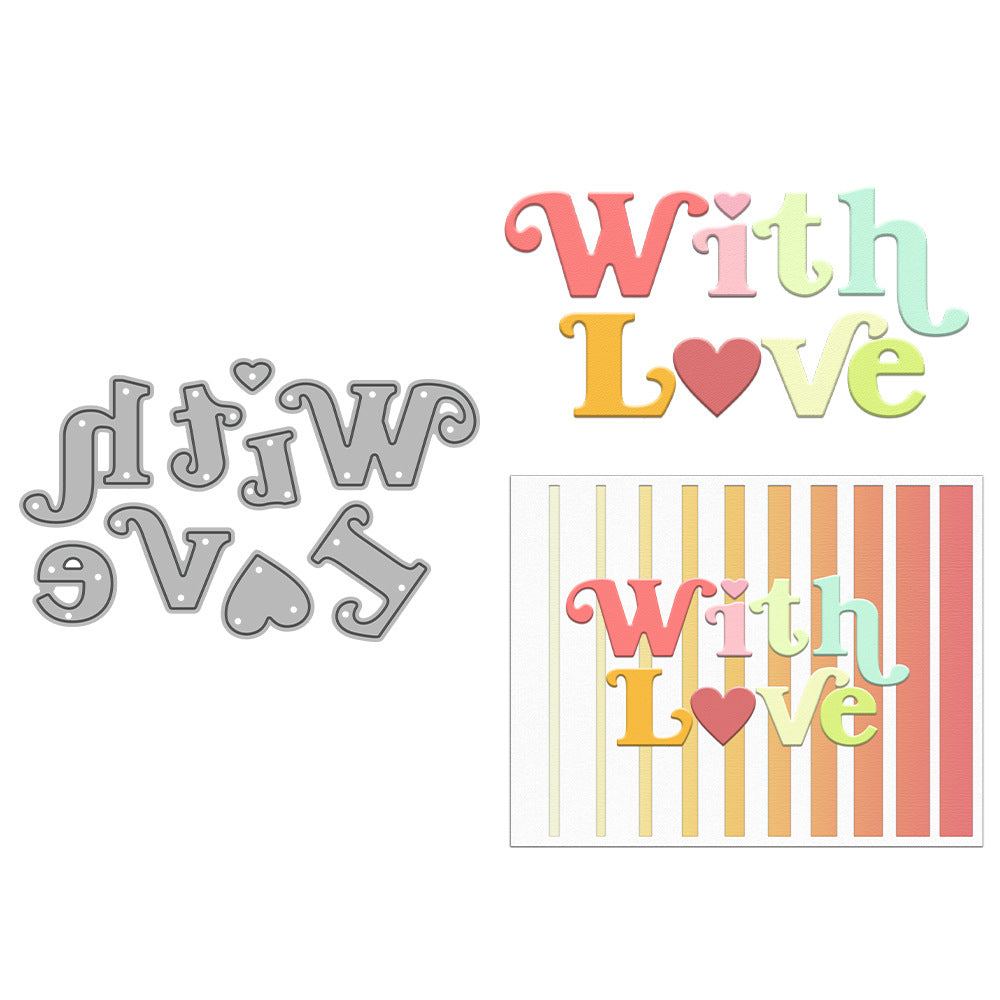"With Love" Words Metal Cutting Dies