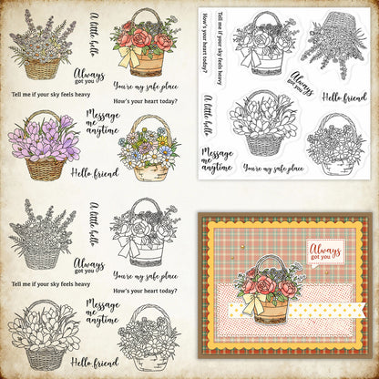 Flower Basket Clear Stamps