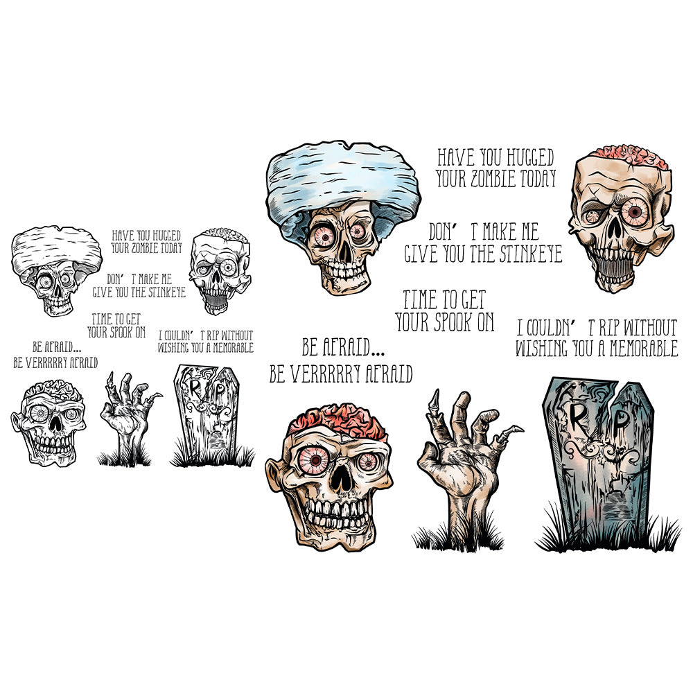 Halloween Theme Dies & Stamps Set