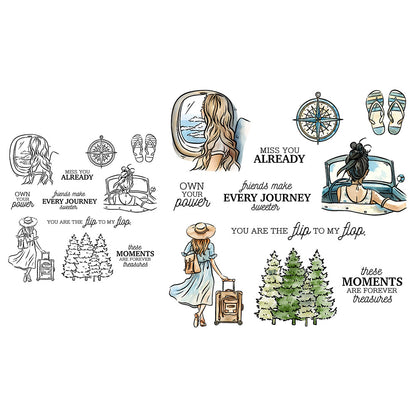 Travel Girl Clear Stamps