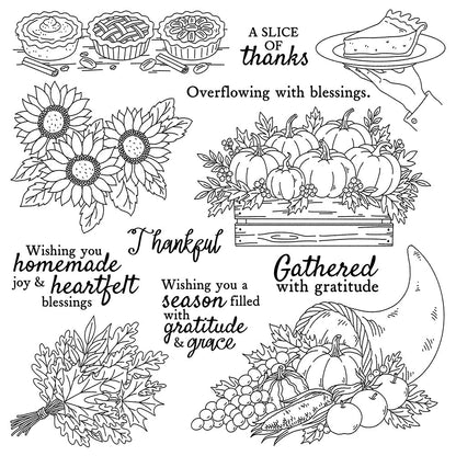 Autumn Harvest of Fruits Dies & Stamps Set