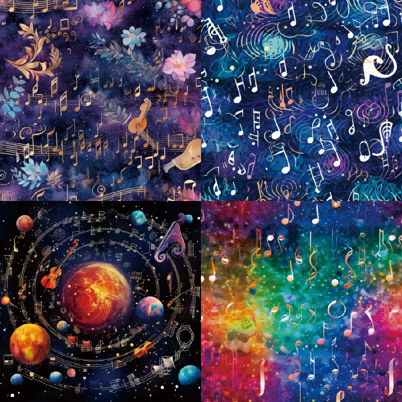 24PCS 6" Starry Night Melody Scrapbook Paper & Cardstock