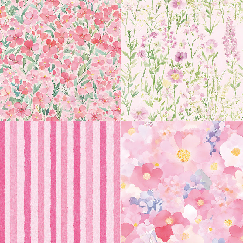 24PCS 6" Floral Scrapbook Paper & Cardstock