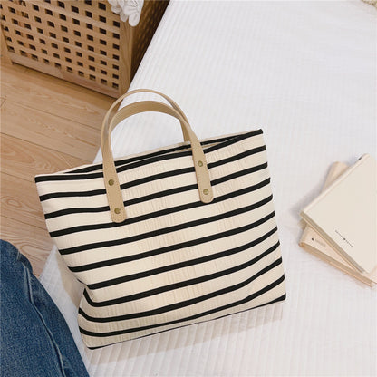 Artistic Retro Striped Daily Tote Bag