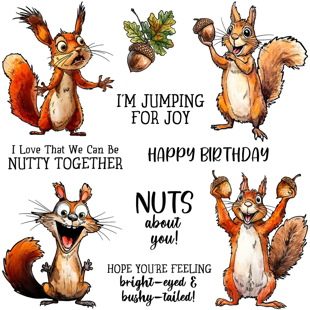 Cute Squirrel and Pine Cones Dies & Stamps Set