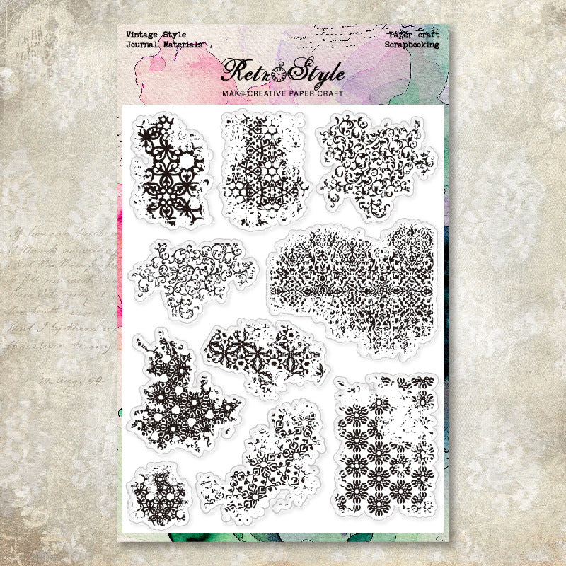 Retro Background DIY Scrapbook Clear Stamps