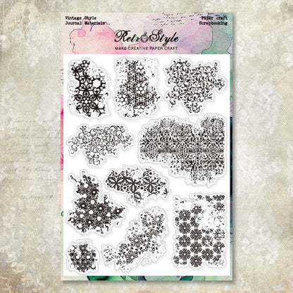 Retro Background DIY Scrapbook Clear Stamps