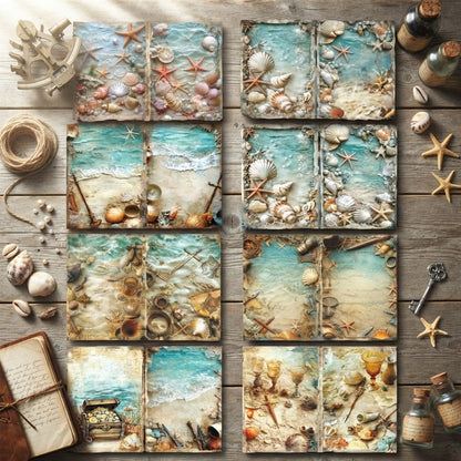 A5 Beach Shellfish Journal Scrapbook Paper