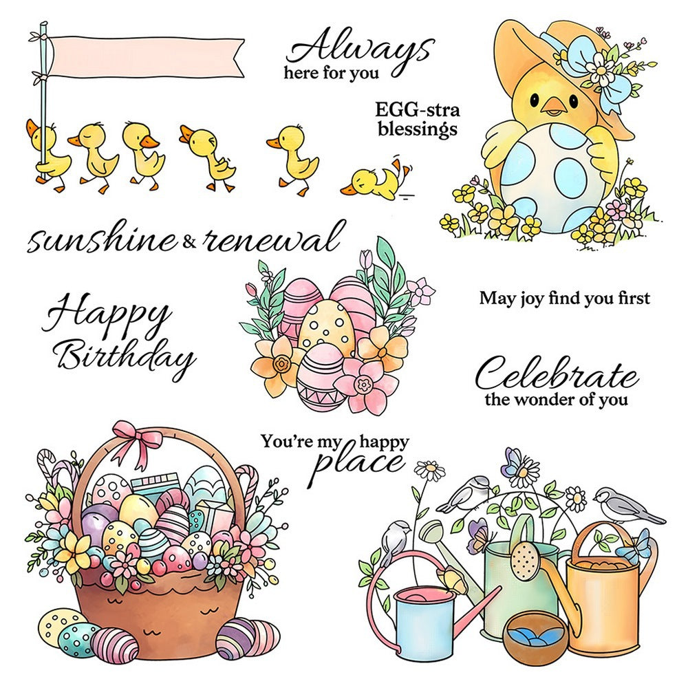 Easter Eggs and Ducklings Clear Stamps