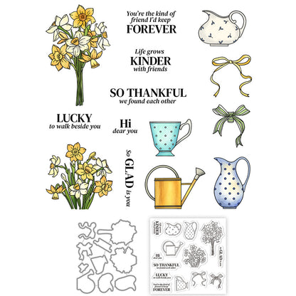 Vase and Flowers Dies & Stamps Set