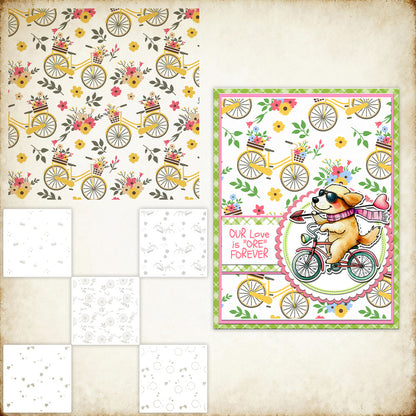 5 PCS Bicycle Pattern DIY Painting Hollow Stencil