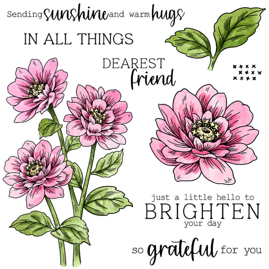 Spring Flowers Dies & Stamps Set