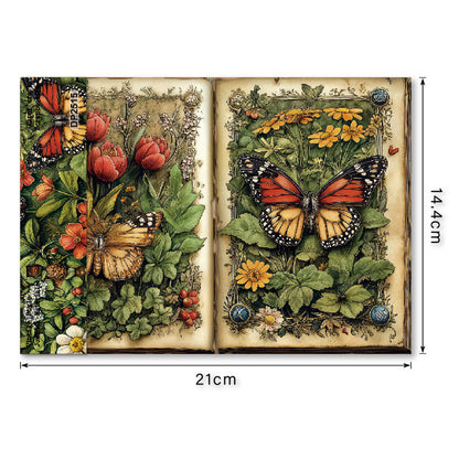 A5 Butterfly Flowers Journal Scrapbook Paper