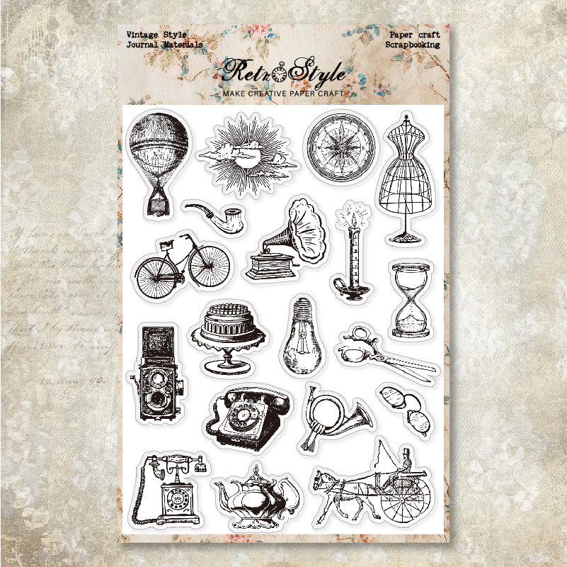 Retro DIY Decorative Journal Clear Stamps