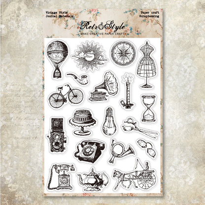 Retro DIY Decorative Journal Clear Stamps