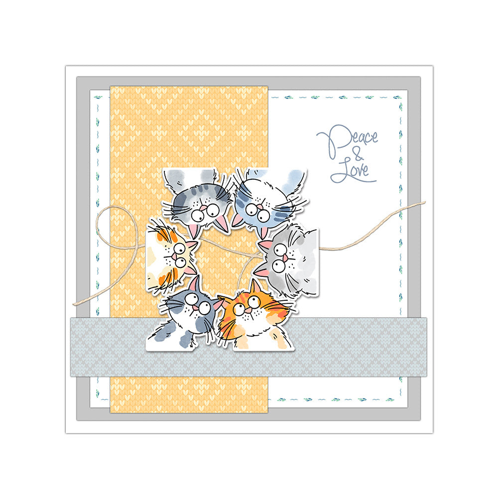 Cute Kitten Dies & Stamps Set