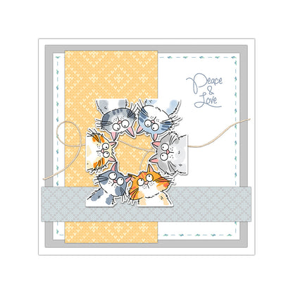 Cute Kitten Dies & Stamps Set