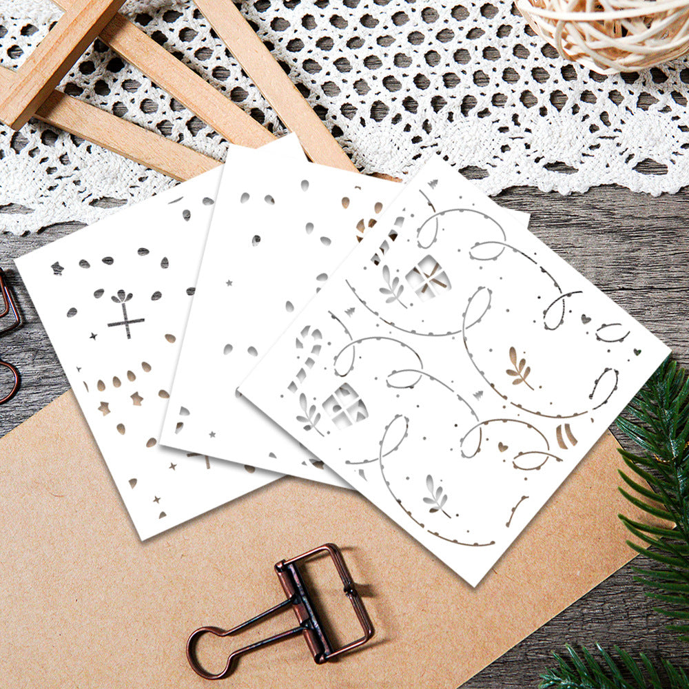 3 PCS Creative Patterns DIY Painting Hollow Stencil