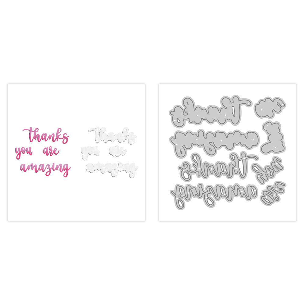 "Thanks You Are Amazing" Phrase Metal Cutting Dies