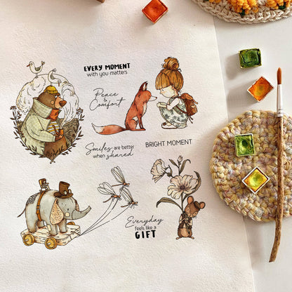 Retro Pattern Clear Stamps