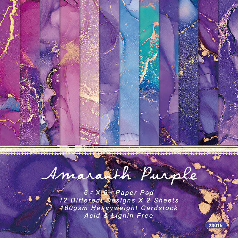 24PCS 6" Amaranth Purple Scrapbook Paper & Cardstock