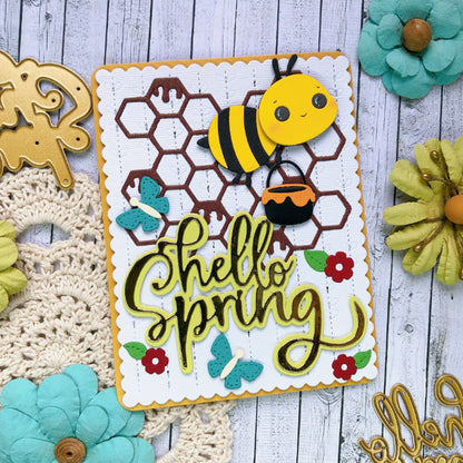 "Hello Spring" Words Metal Cutting Dies