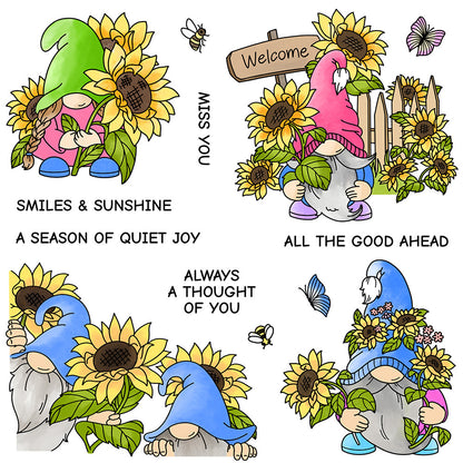 Sunflower Gnome Dies & Stamps Set