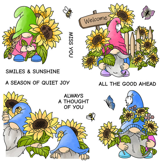 Sunflower Gnome Dies & Stamps Set