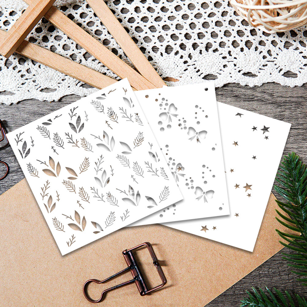3 PCS Decorative Background DIY Painting Hollow Stencil