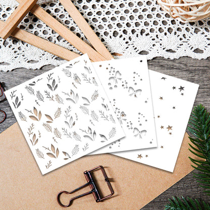 3 PCS Decorative Background DIY Painting Hollow Stencil