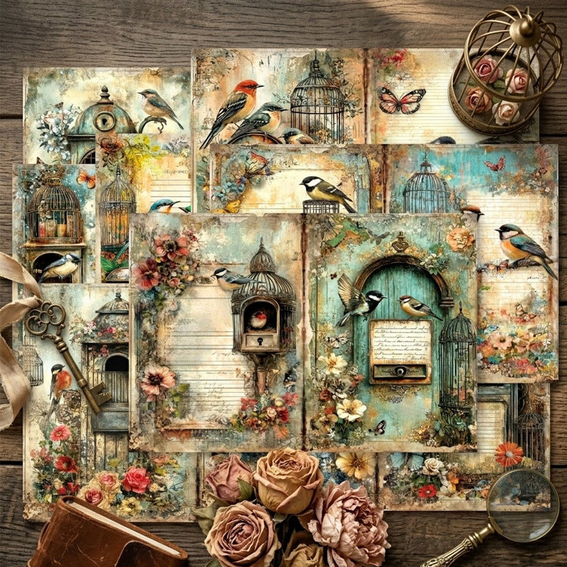 A5 Vintage Birds Journal Scrapbook Paper