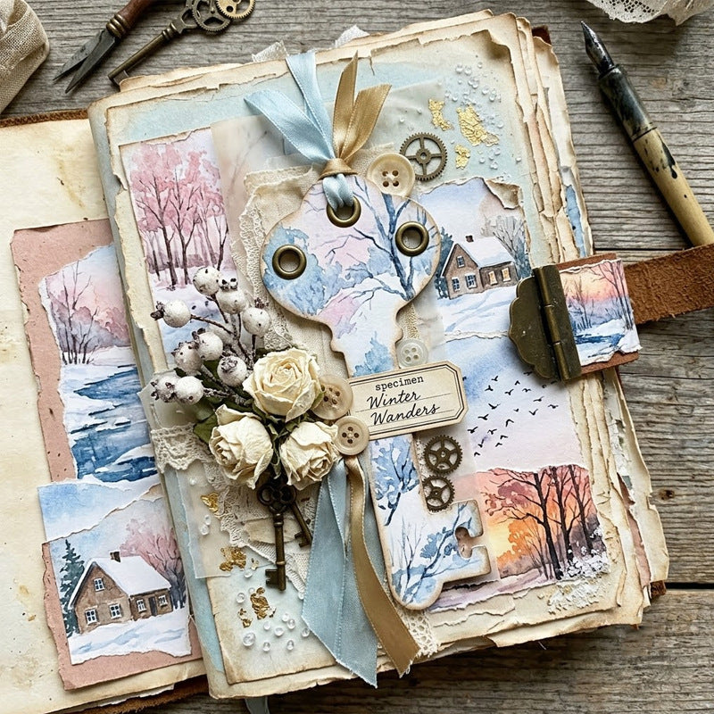 A5 Frozen Snowy World Journal Scrapbook Paper