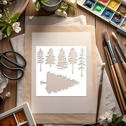 Pine Tree Pattern DIY Painting Hollow Stencil