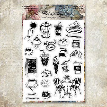 Vintage Background DIY Scrapbook Clear Stamps