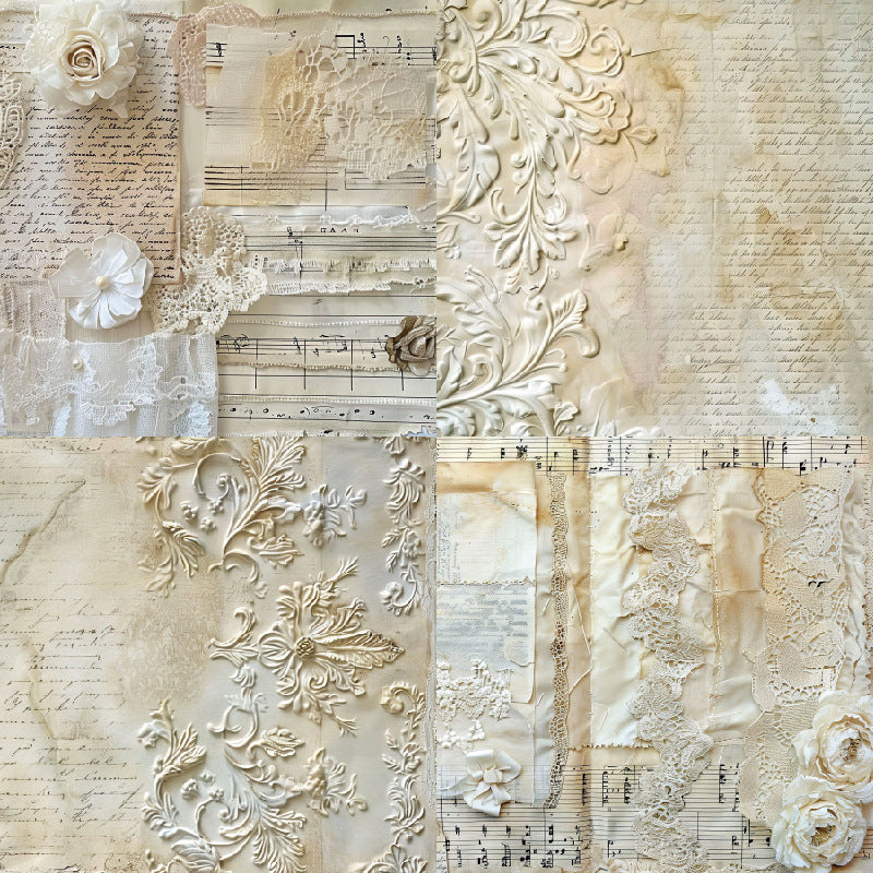 24PCS 6" Embossed Lace Scrapbook Paper & Cardstock