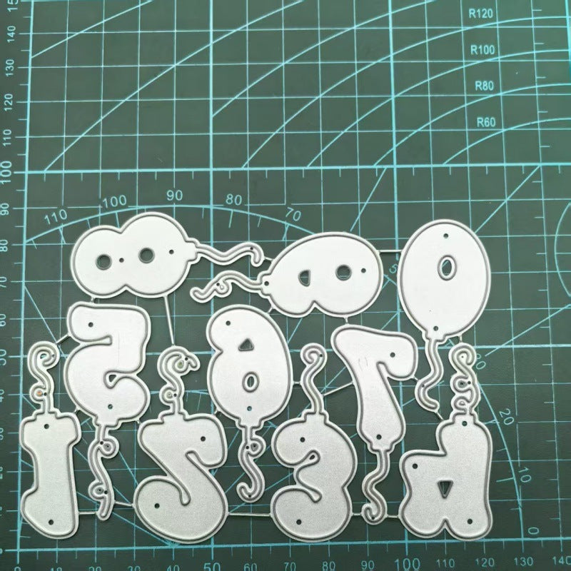 Balloon Numbers Metal Cutting Dies