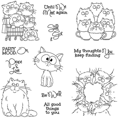 Cute Kitten Dies & Stamps Set