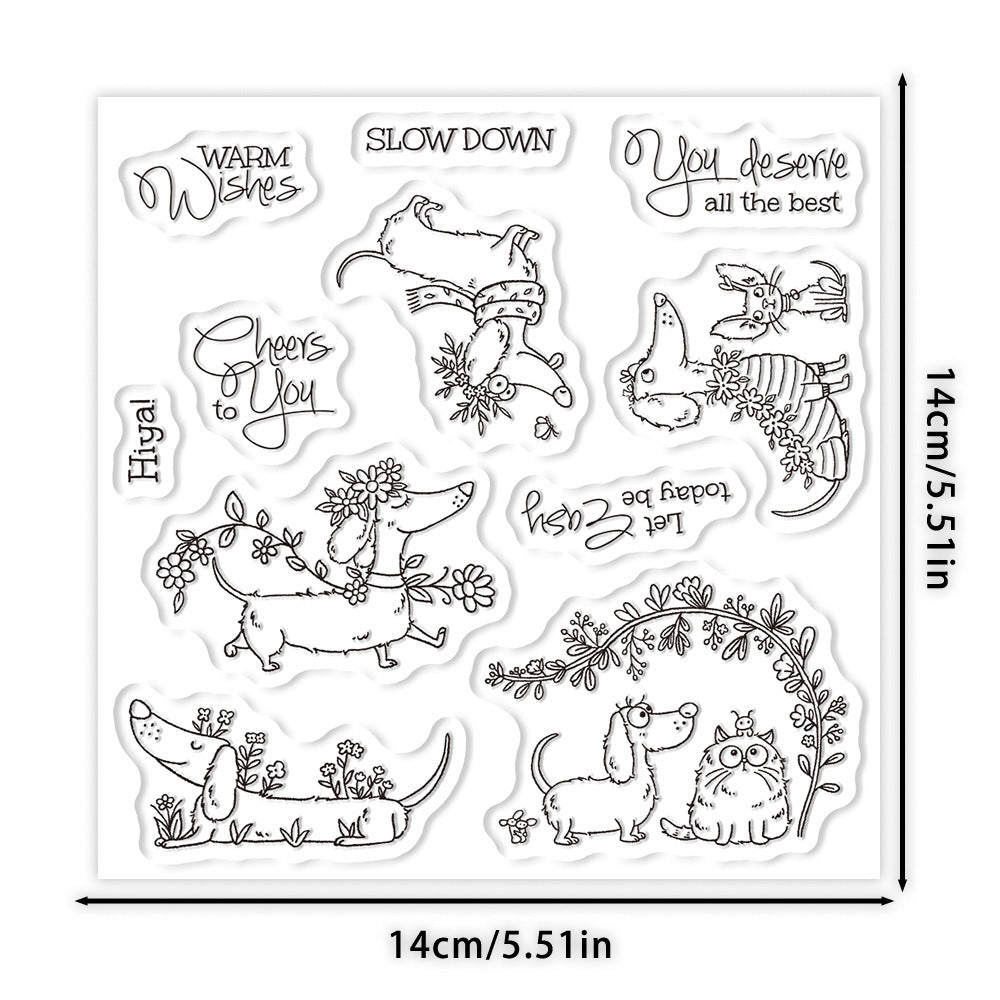 Cute Dachshund Dies & Stamps Set